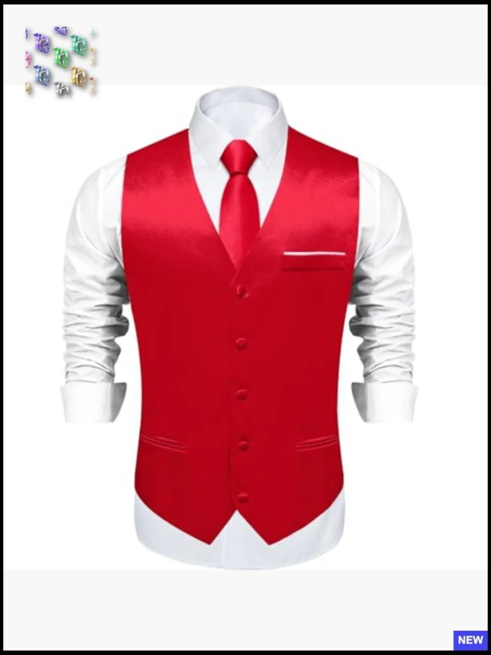 Satin Suit Vest Set Classic Elegant Formal Wedding Tuxedo Accessories